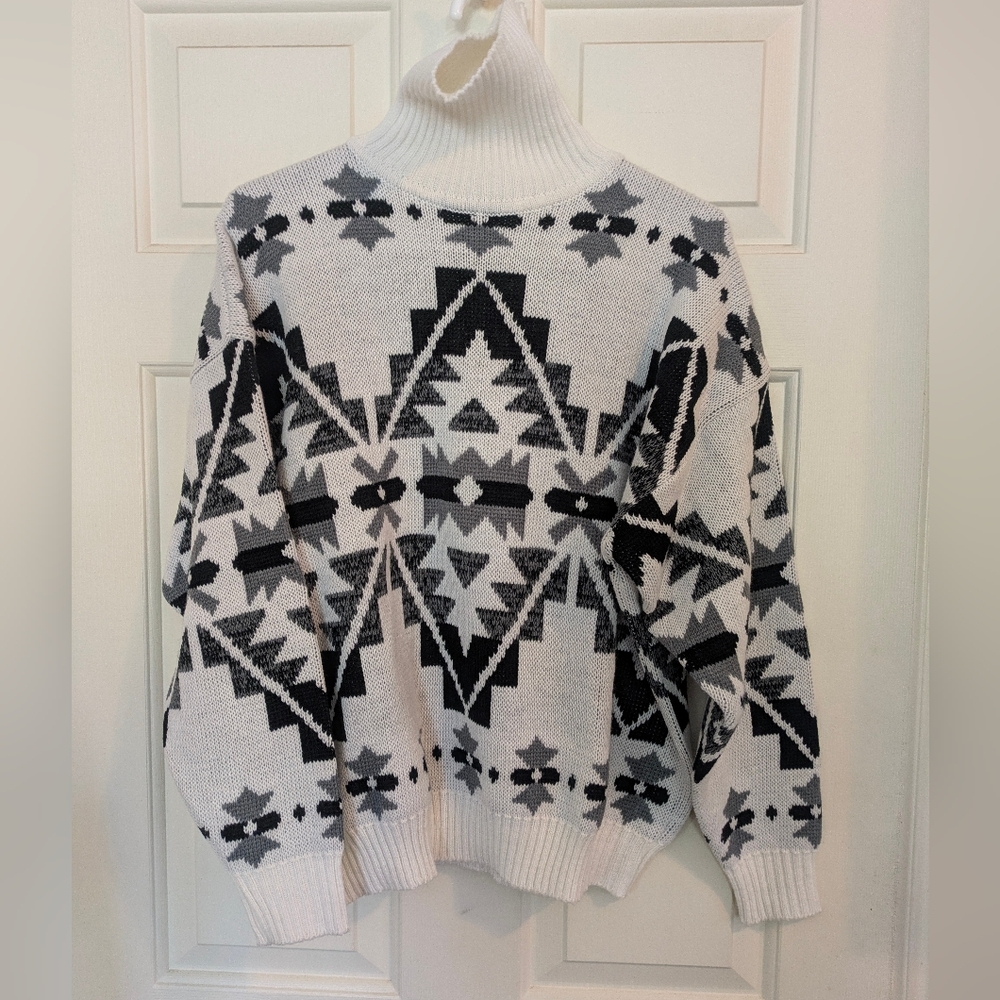 Vintage Allison Smith Aztec Print Sweater, Size  Large Petite🌙
